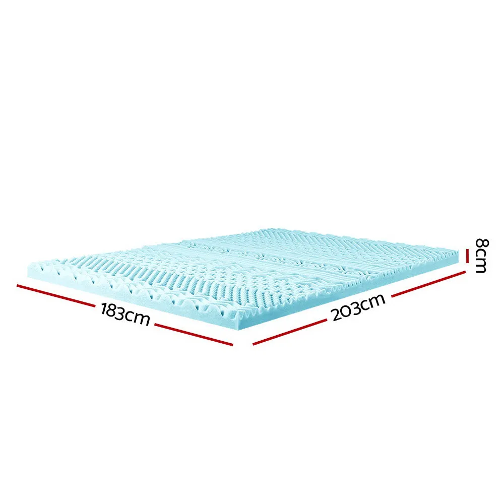 11-Zone Memory Foam Mattress Topper, 8cm King, Giselle Bedding