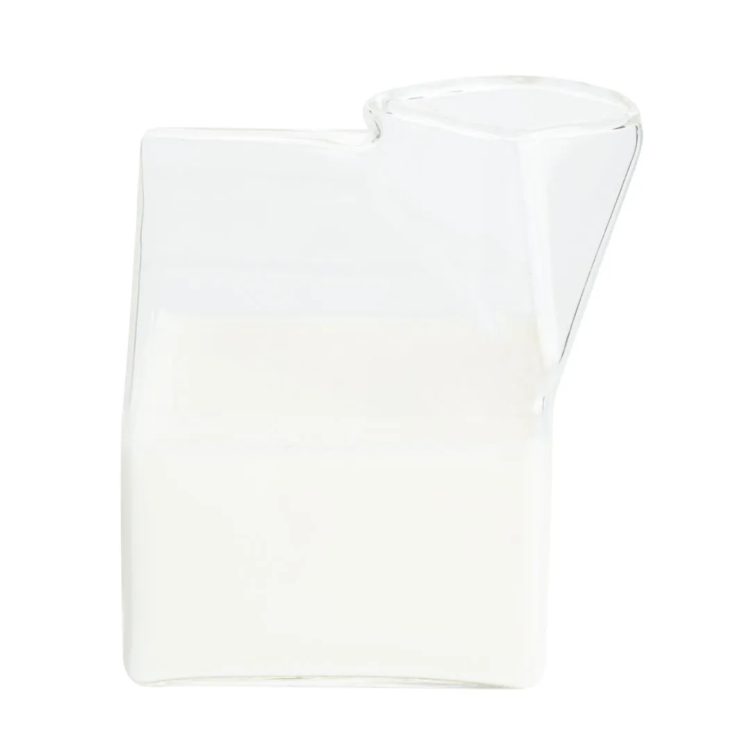 12 oz Clear Glass Milk Carton - 3 1/4" x 2 3/4" x 4" - 1 count box