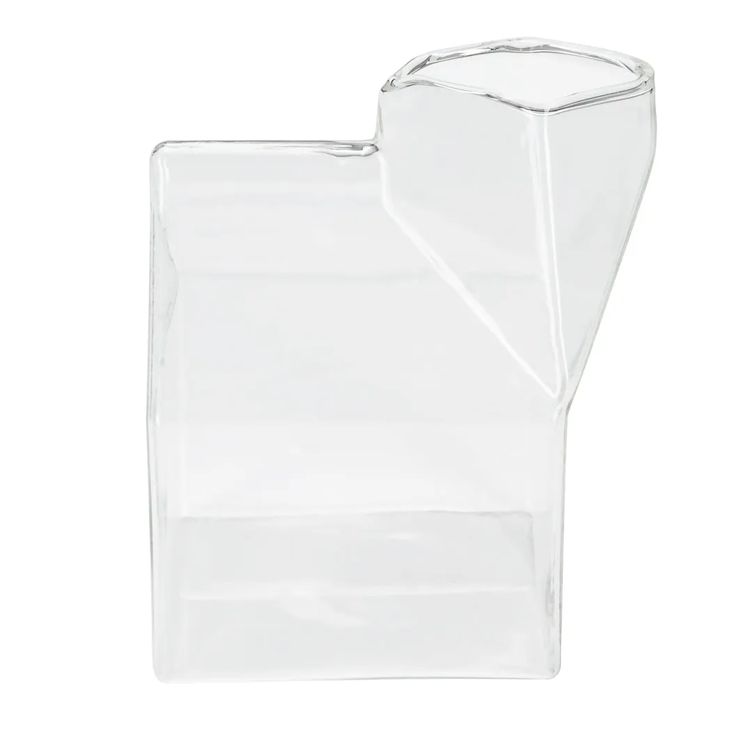 12 oz Clear Glass Milk Carton - 3 1/4" x 2 3/4" x 4" - 1 count box