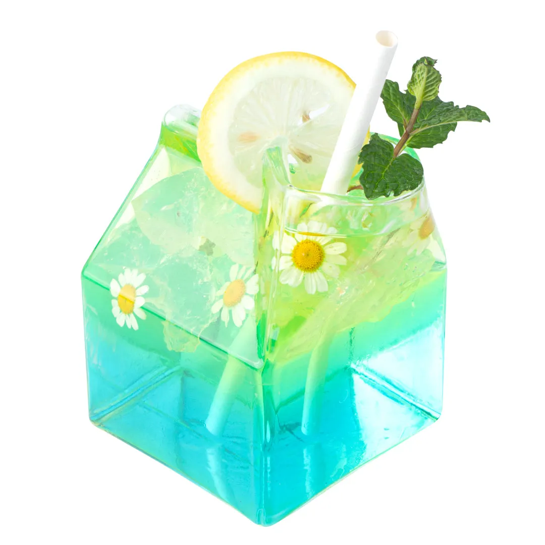 12 oz Clear Glass Milk Carton - 3 1/4" x 2 3/4" x 4" - 1 count box