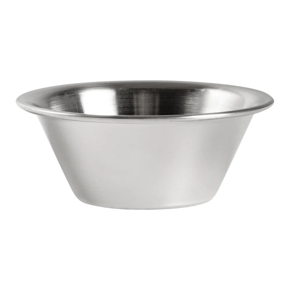 2 oz Stainless Steel Condiment Cup - 2 3/4" x 2 3/4" x 1" - 10 count box