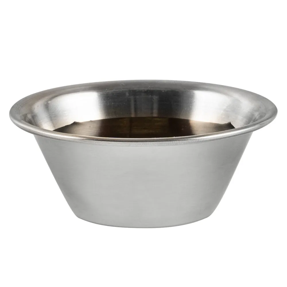 2 oz Stainless Steel Condiment Cup - 2 3/4" x 2 3/4" x 1" - 10 count box