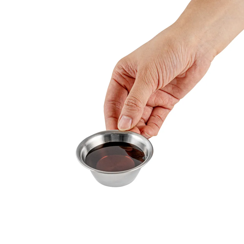 2 oz Stainless Steel Condiment Cup - 2 3/4" x 2 3/4" x 1" - 10 count box