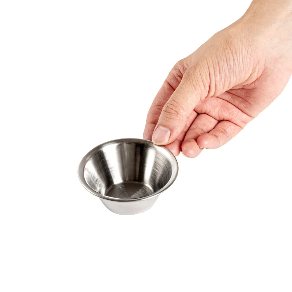 2 oz Stainless Steel Condiment Cup - 2 3/4" x 2 3/4" x 1" - 10 count box