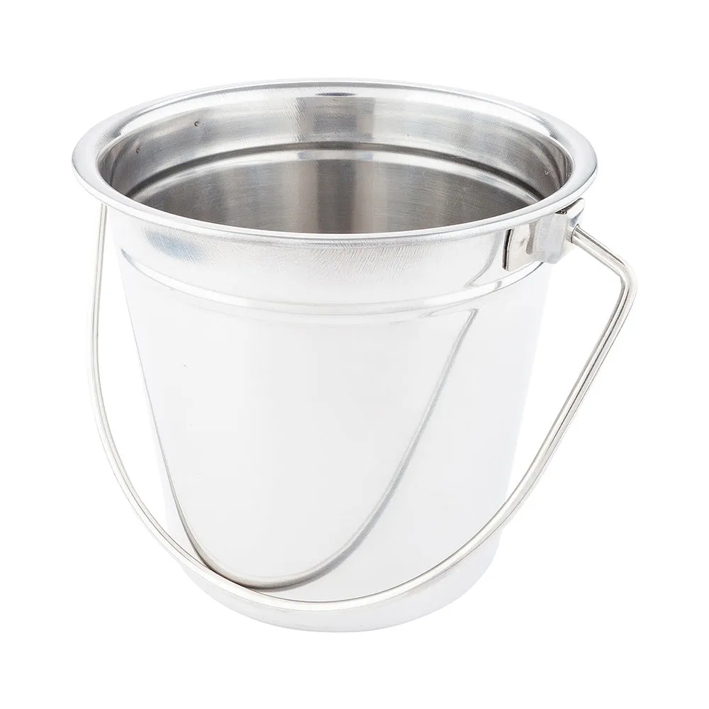 28 oz Round Silver Stainless Steel Medium Pail - 5 1/2" x 5 1/2" x 5" - 1 count box