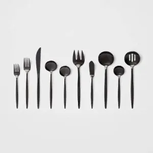 45pc Shapleigh Flatware Set Matte Black - Threshold