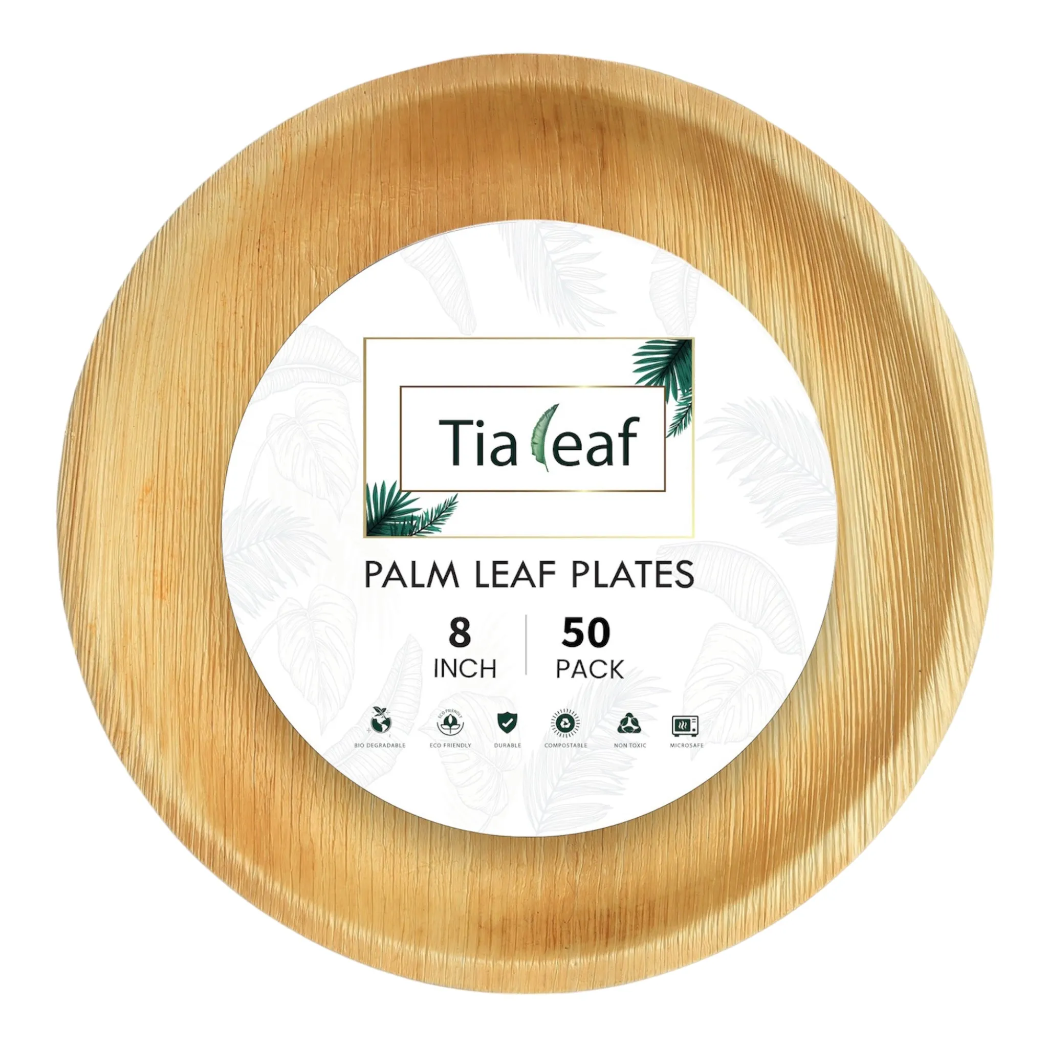 8 Inch Round Disposable Palm Leaf Plates