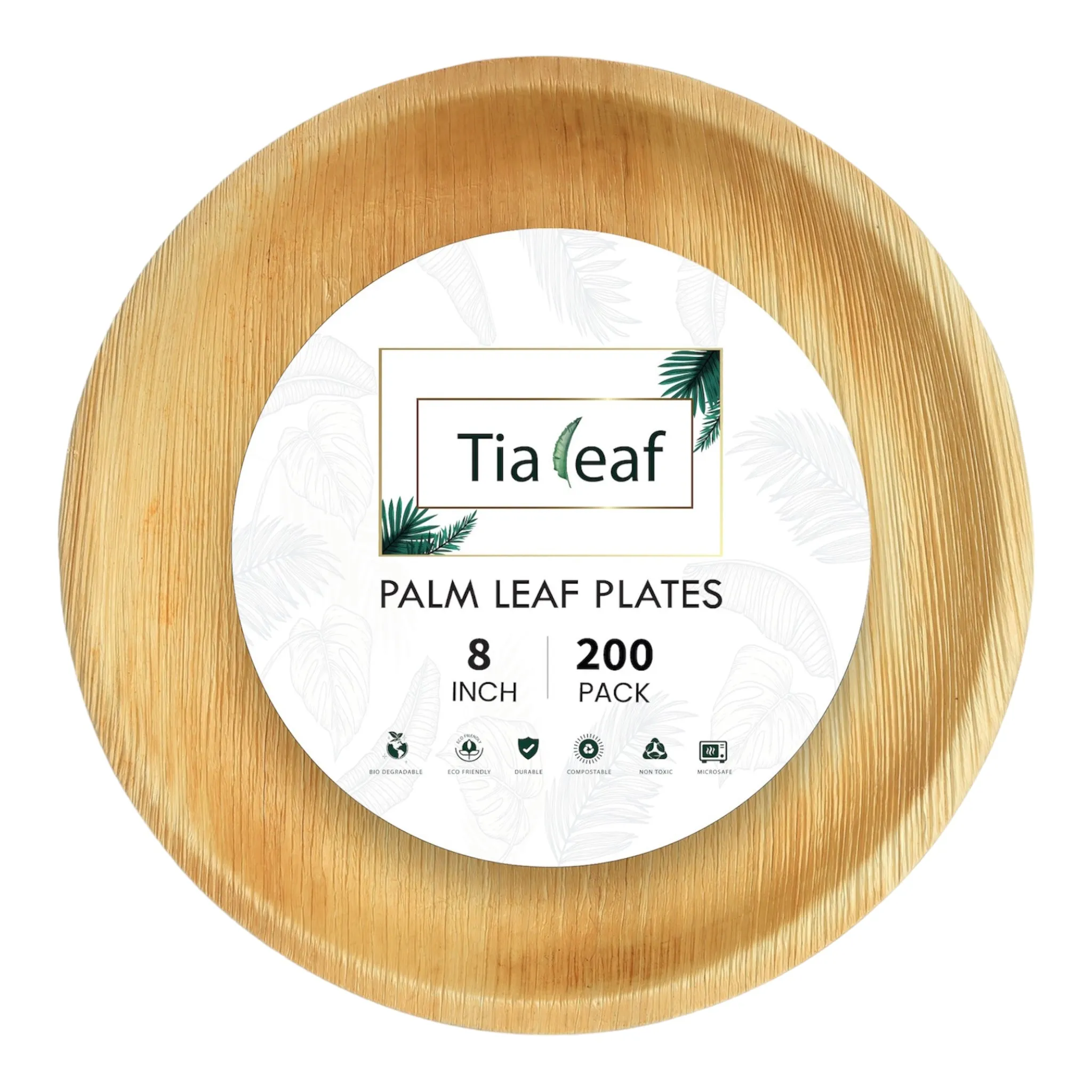 8 Inch Round Disposable Palm Leaf Plates