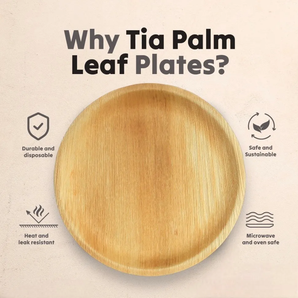 8 Inch Round Disposable Palm Leaf Plates