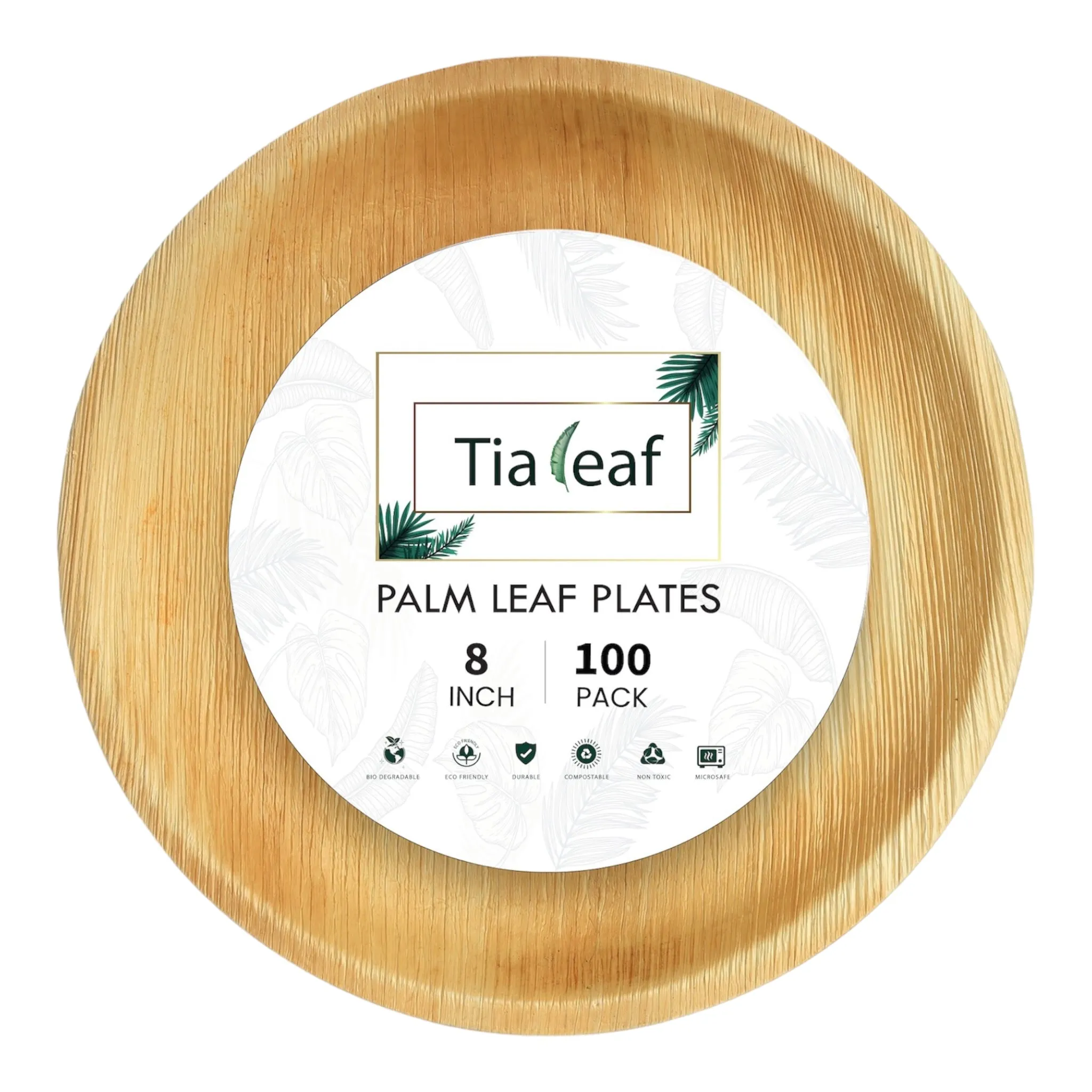 8 Inch Round Disposable Palm Leaf Plates