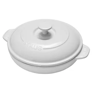 8" Ceramic Round Covered Brie Baker - White