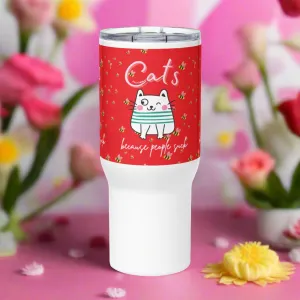 Adorable cat, Travel mug with handle