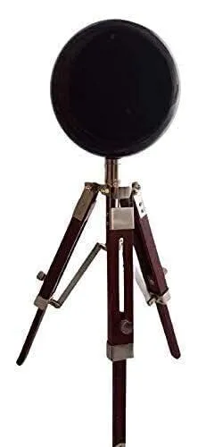 ANTIQUE NAUTICAL CREATIONS The Adjustable Wooden Tripod with White Flower Clock A Analog Silent Clock.