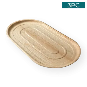 Areca Nut Leaf Large Serving Trays 3PC