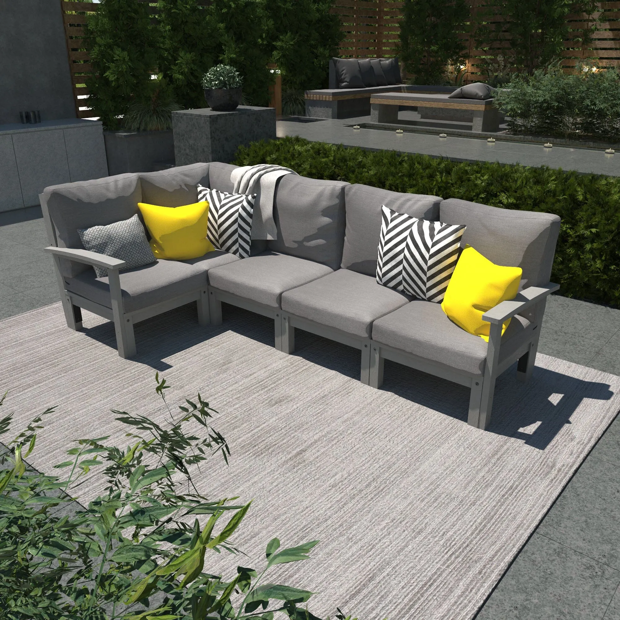 Bespoke Deep Seating: 5 Piece Sectional Set