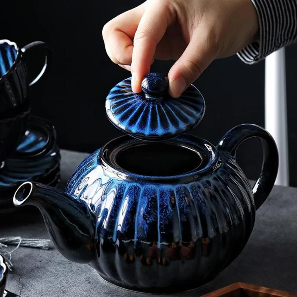 Blue Artisan Teapot Set