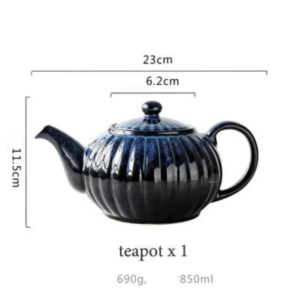 Blue Artisan Teapot Set