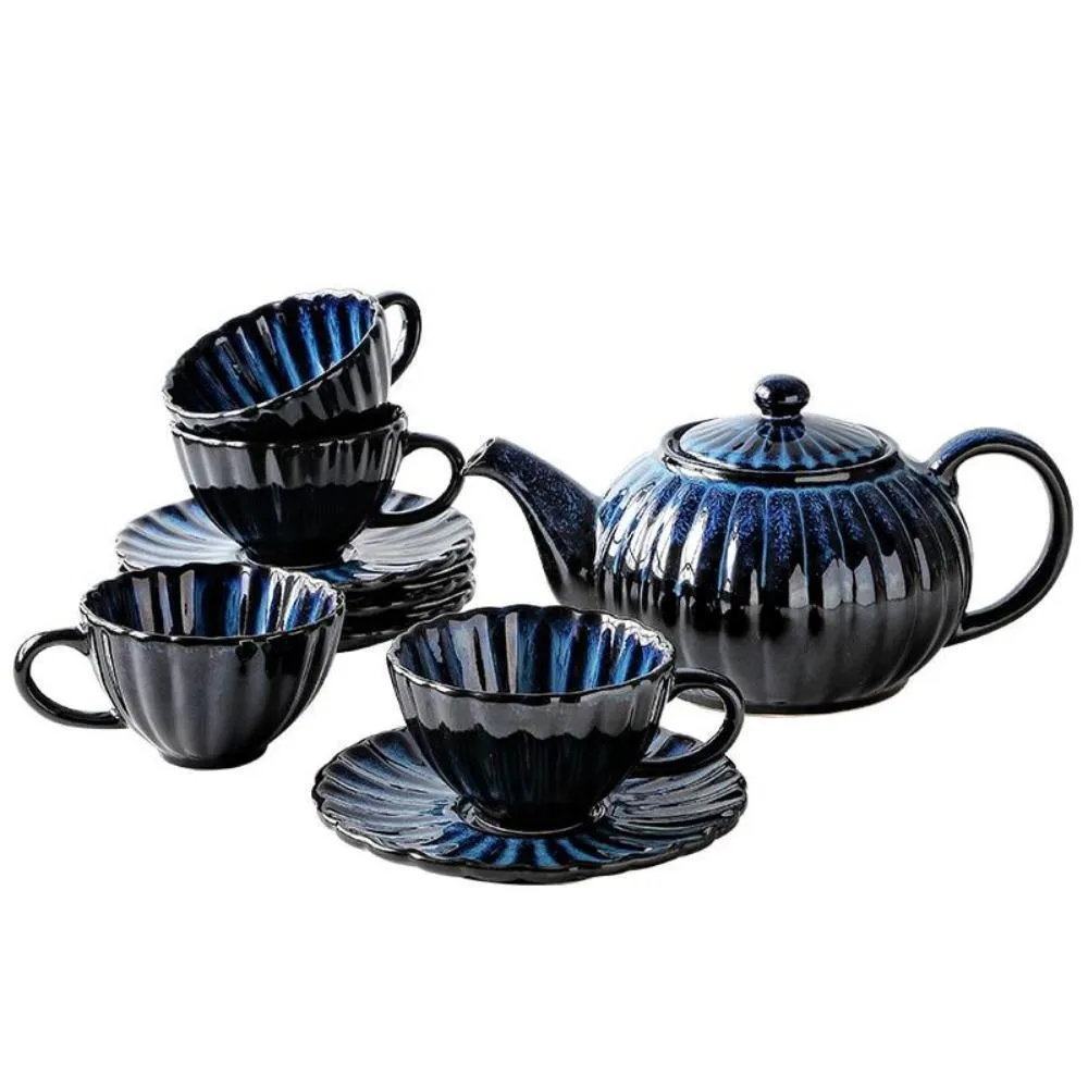 Blue Artisan Teapot Set