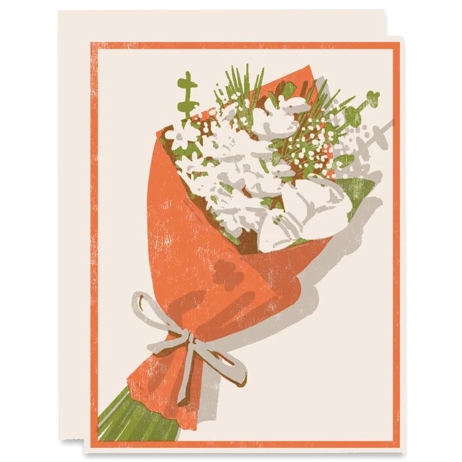 Brown Paper Bouquet Card