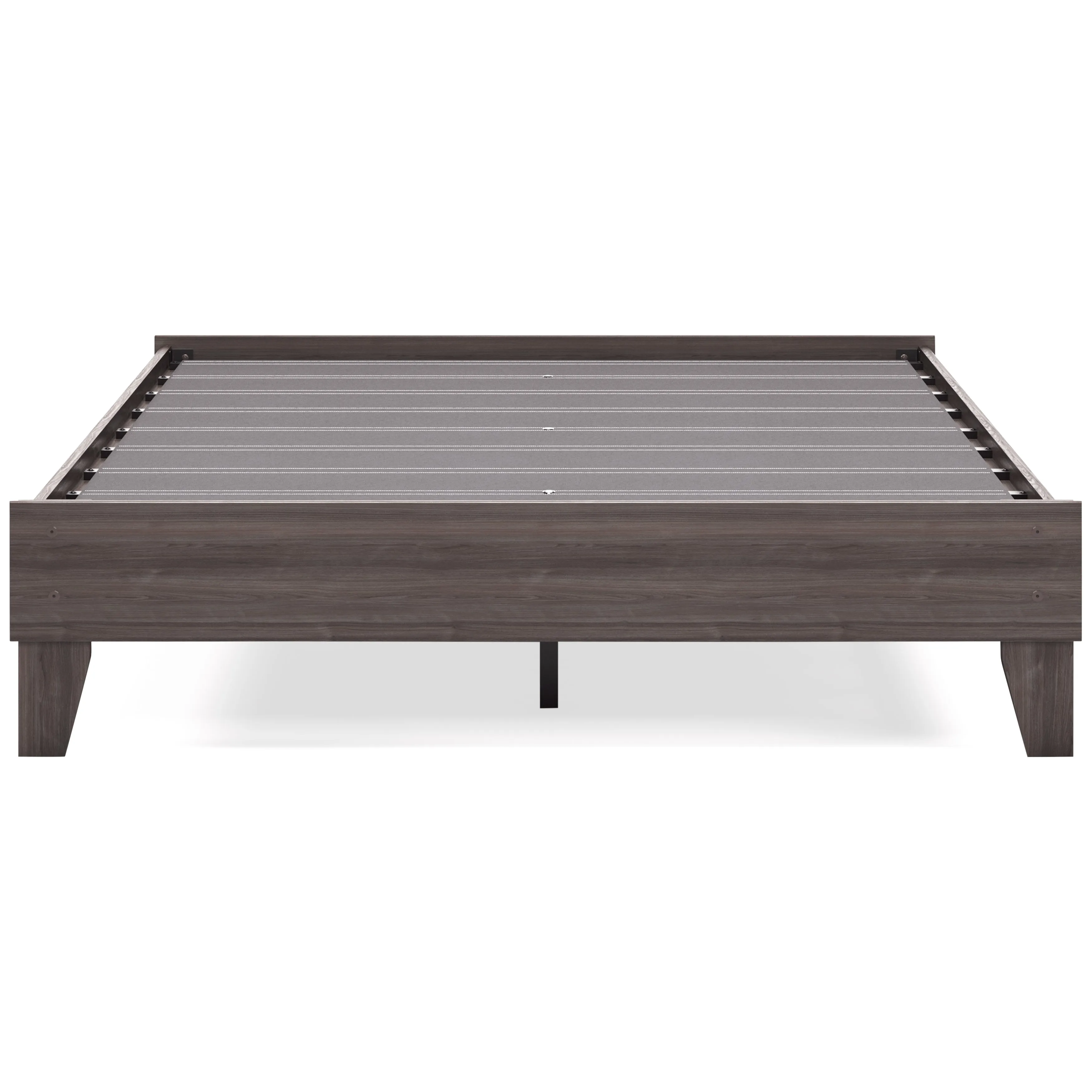Brymont Queen Platform Bed with Mattress in Dark Gray