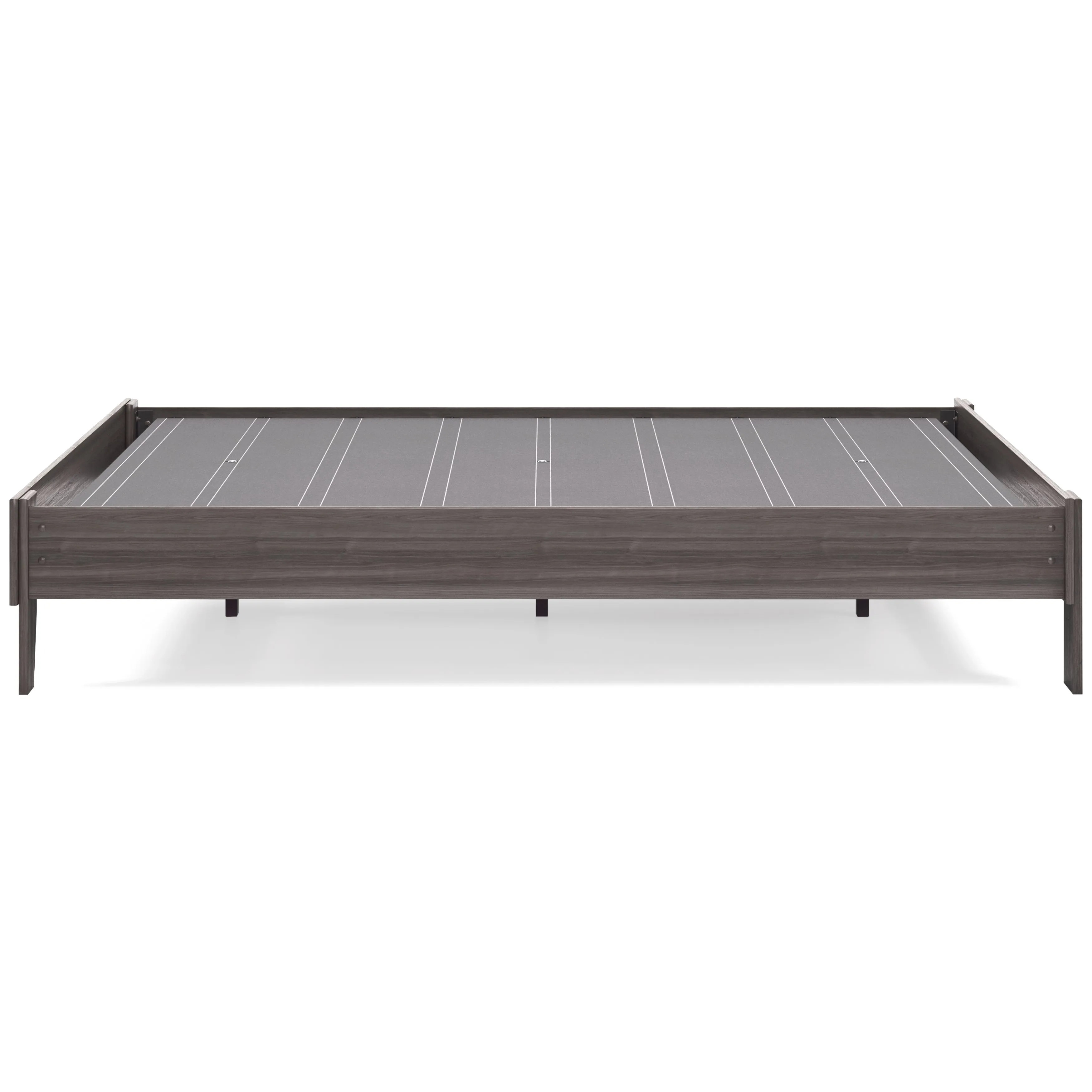Brymont Queen Platform Bed with Mattress in Dark Gray