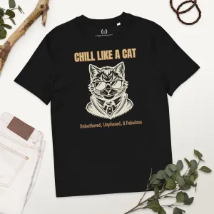 Chill Like a Cat – Organic Cotton Vegan Tee for Cat Lovers