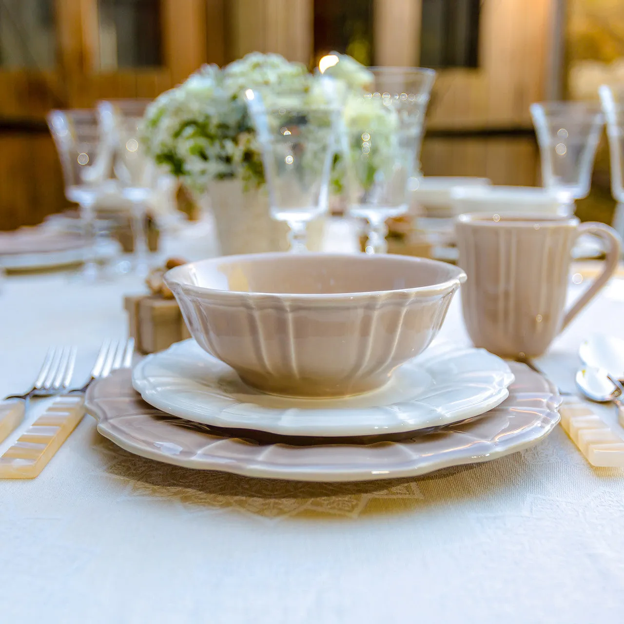 Chloe 4 Piece Soup/Cereal Bowl Set in White