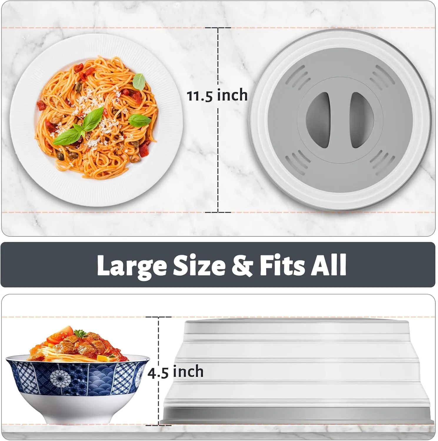 Collapsible Microwave Food Cover - Perfect for Leftovers