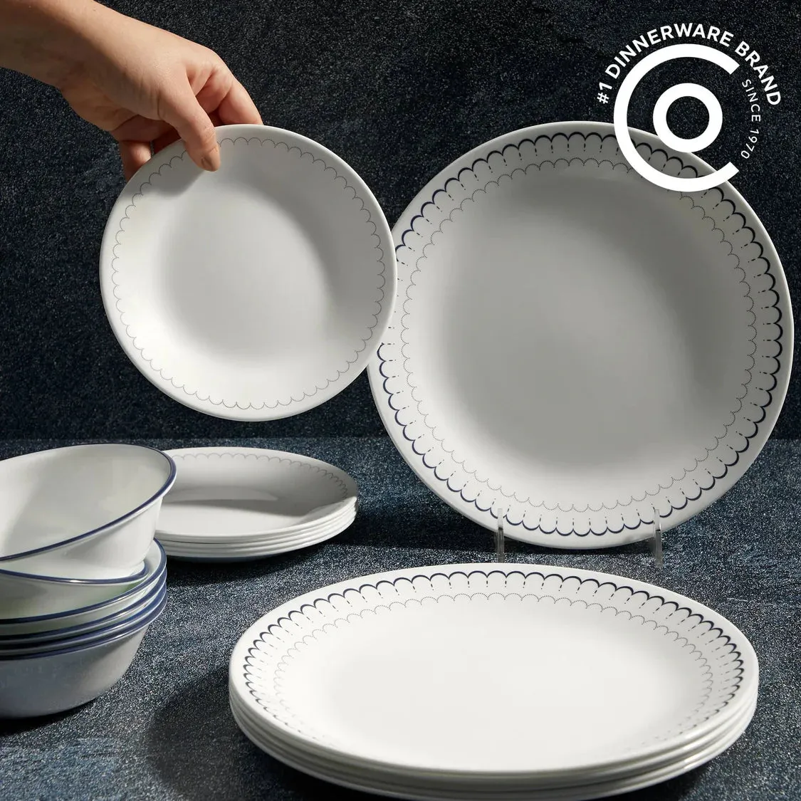 Corelle 18 PCS DINNER SET CASPIN (1147837)1X18 CORELLE DTCM