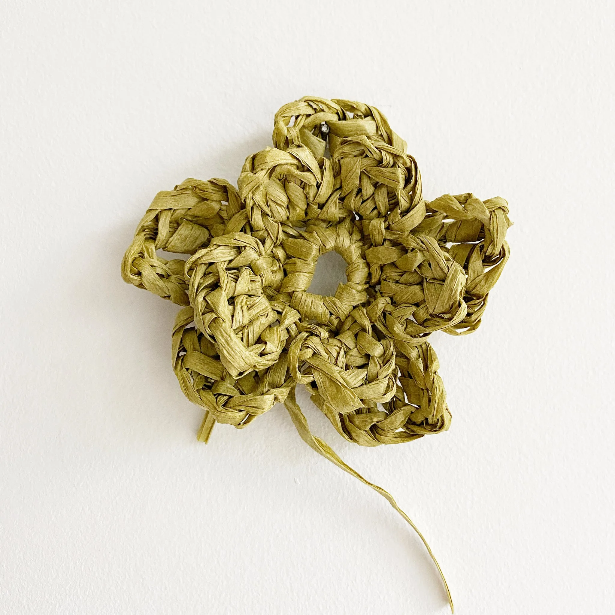 Crocheted Flowers with Natural Raffia Paper String