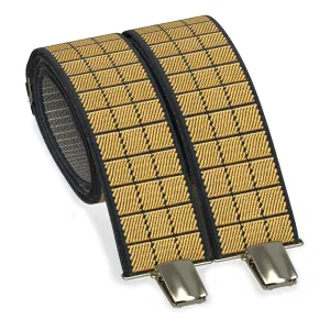 Deep Beige Plaid Men's Suspenders