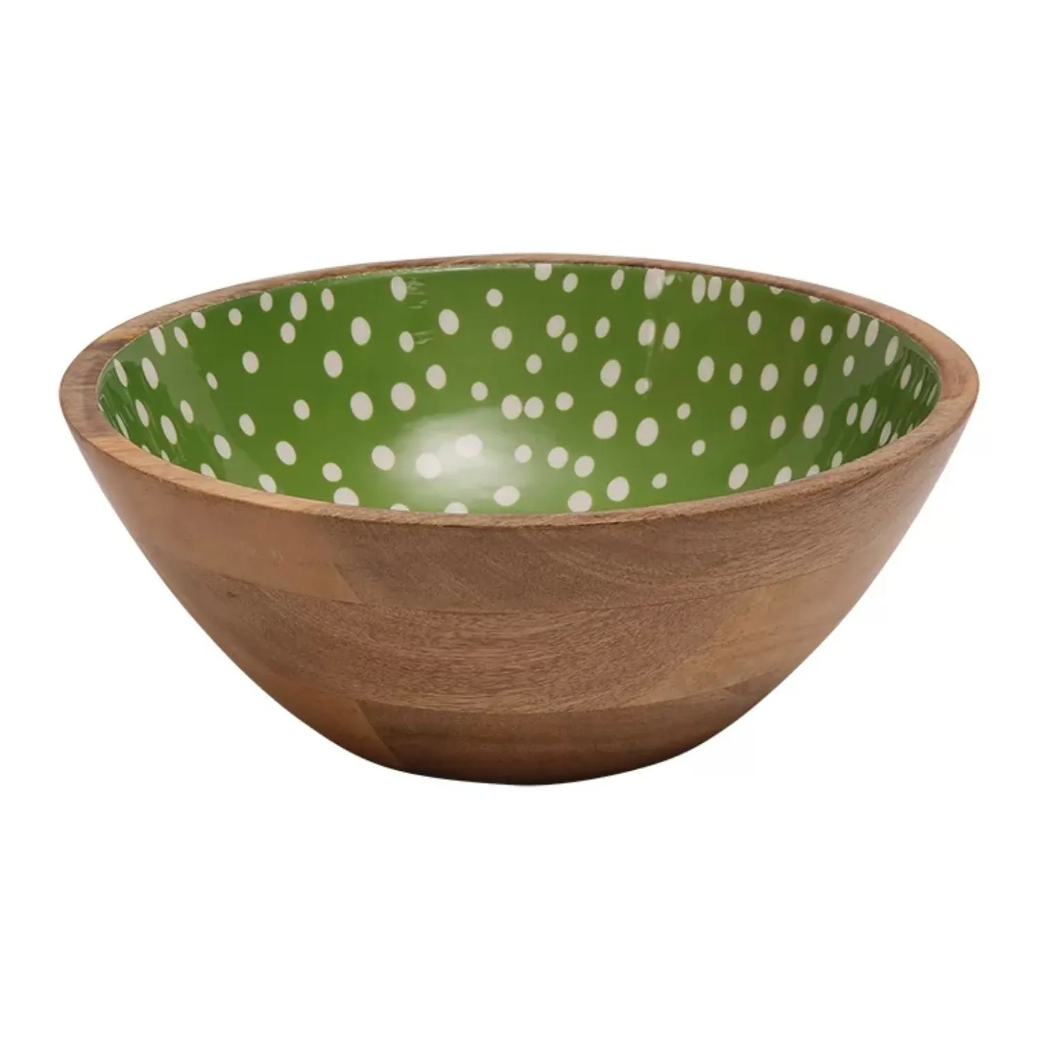 Dexam 27cm Green Spotted Mango Wood Salad Bowl