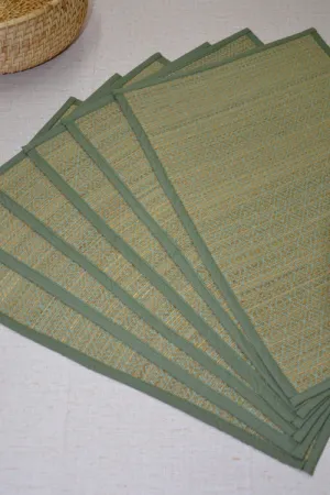 Dharini Madurkathi Diamond Placemats Pista Green