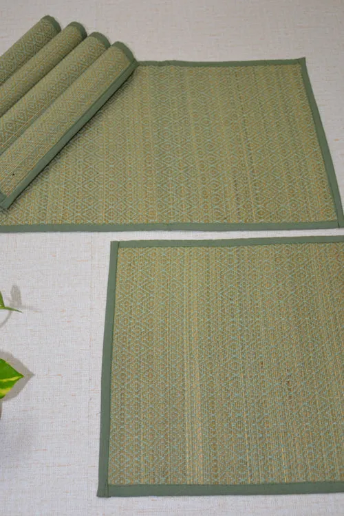 Dharini Madurkathi Diamond Placemats Pista Green