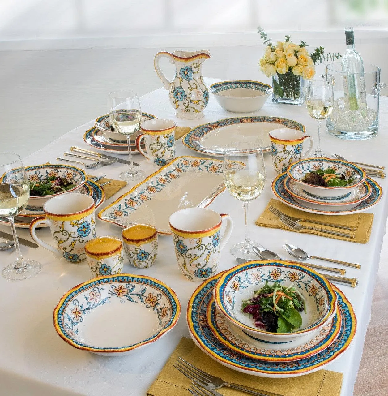 Duomo Italian Style Stoneware Dinnerware Set, Service for 4