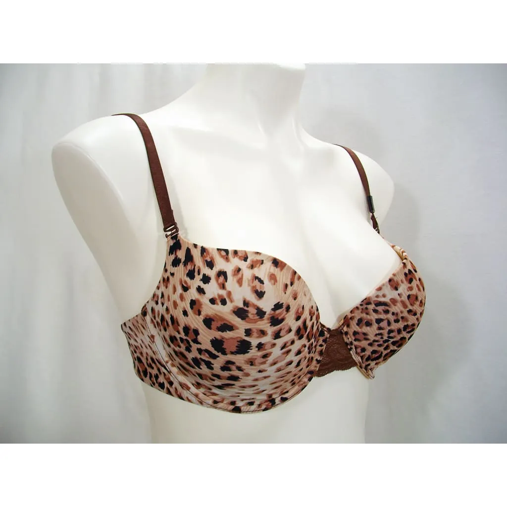 Felina 130566 Enchanted T-Shirt Memory Foam Underwire Bra 32D Chocolate Cheetah