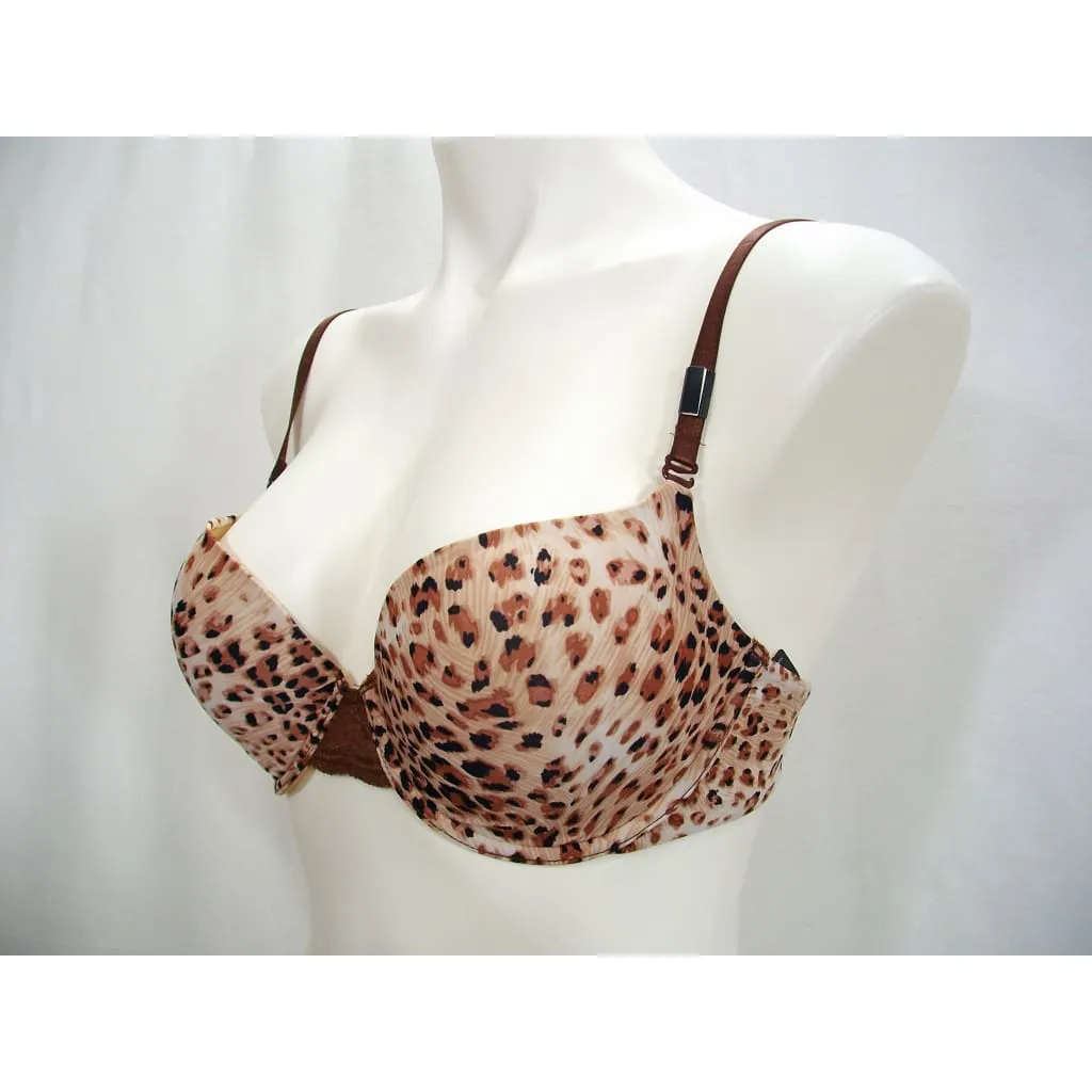Felina 130566 Enchanted T-Shirt Memory Foam Underwire Bra 32D Chocolate Cheetah