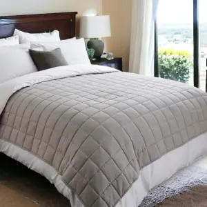 Grey Quilted 5kg Weighted Blanket