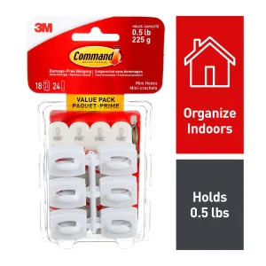 Hanging Hooks - 3M Command™ Mini Hooks Value Pack 17006VP-C