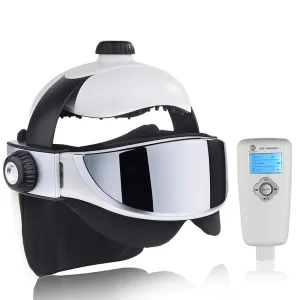 Head Massager Eye Massager 2 in 1 Relieve Stress Promote Sleep Music Massage Helmet Automatic Infrared Pressure Head Massager