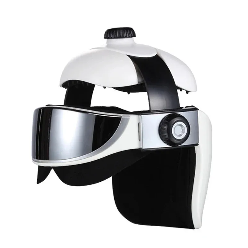 Head Massager Eye Massager 2 in 1 Relieve Stress Promote Sleep Music Massage Helmet Automatic Infrared Pressure Head Massager