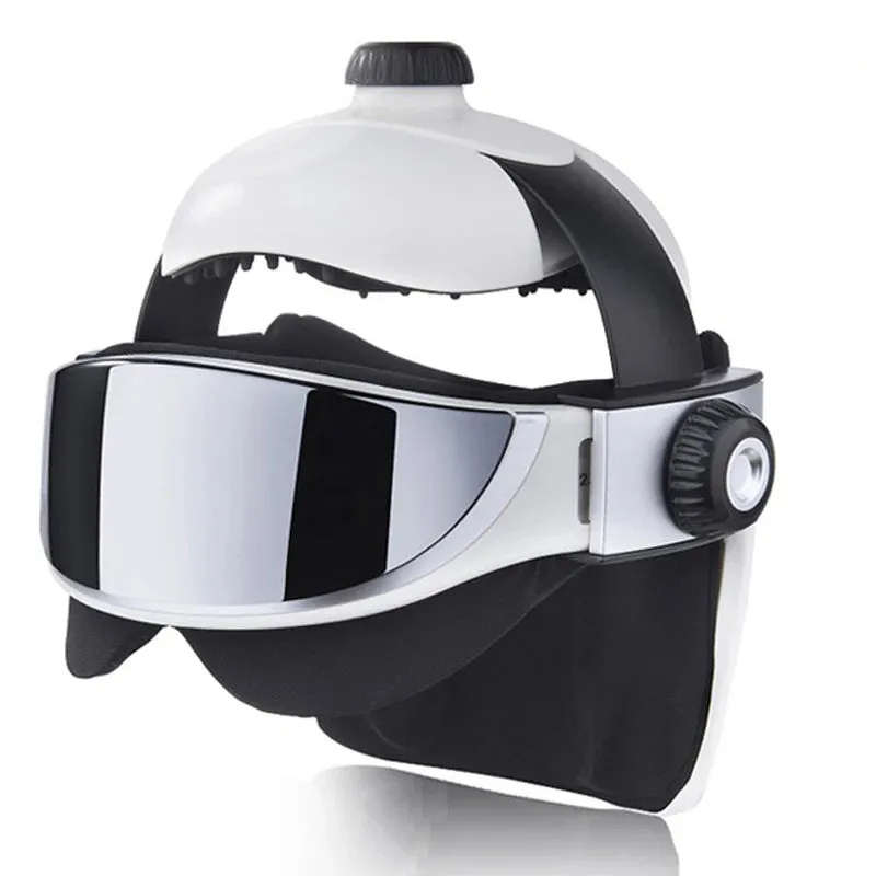 Head Massager Eye Massager 2 in 1 Relieve Stress Promote Sleep Music Massage Helmet Automatic Infrared Pressure Head Massager
