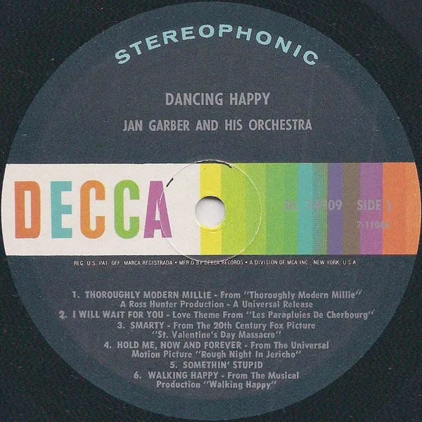 Jan Garber And His Orchestra - Dancing Happy (LP, Album) (NM or M-)