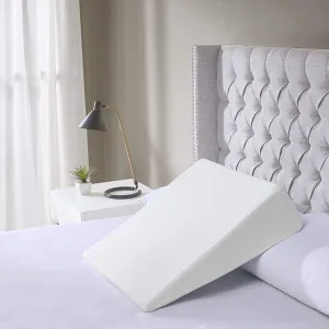 Kuber Industries Bed Wedge Pillow with Memory Foam Top-Ideal for Comfortable and Restful Sleeping-Alleviates Neck, Washable Cover (Cream)-KUBMART11418