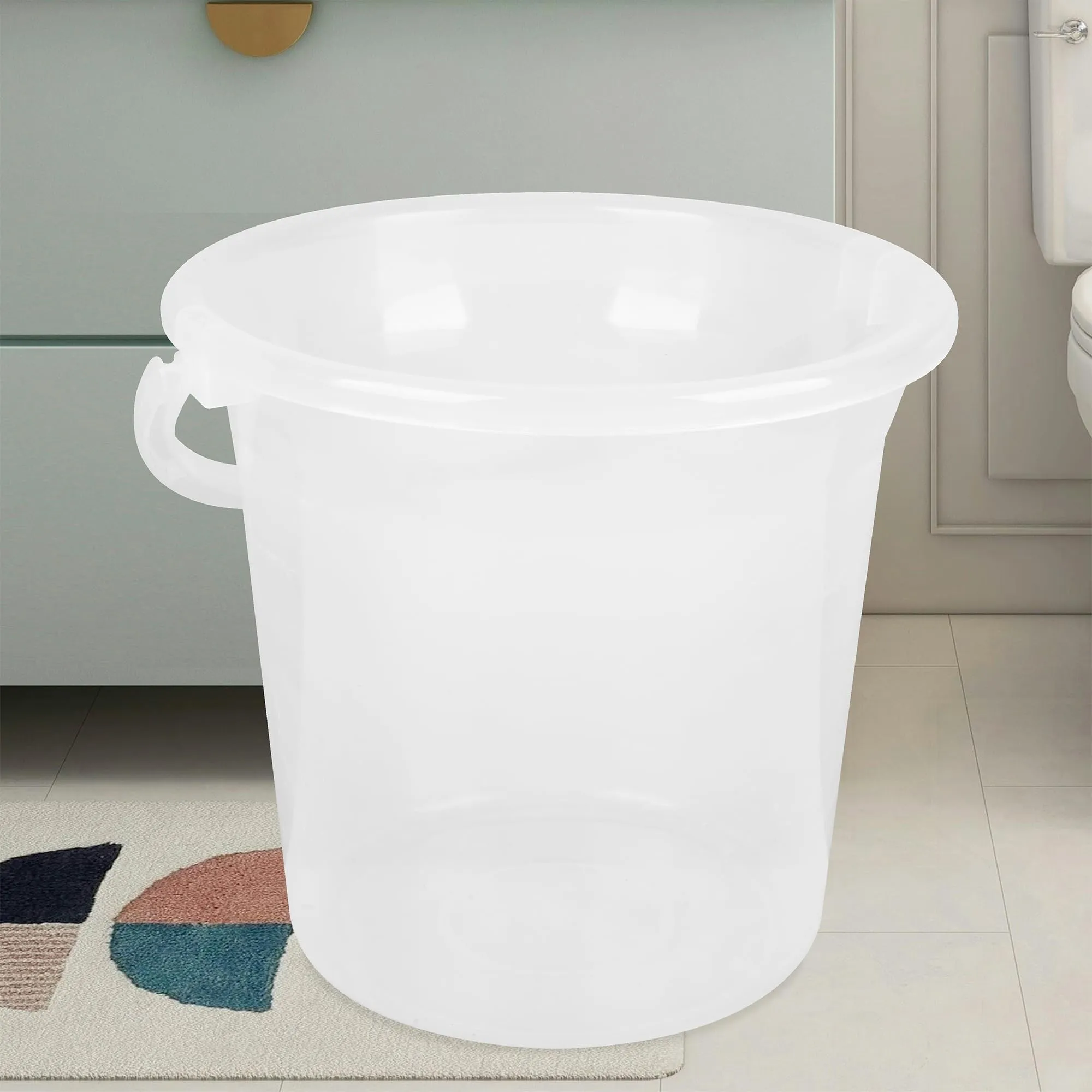 Kuber Industries Bucket | Plastic Bucket for Bathroom | Strong Bathroom Bucket | Bucket for Bathing | Water Storage Bucket | Bathroom Bucket | Plain Bucket | 18 LTR | Transparent