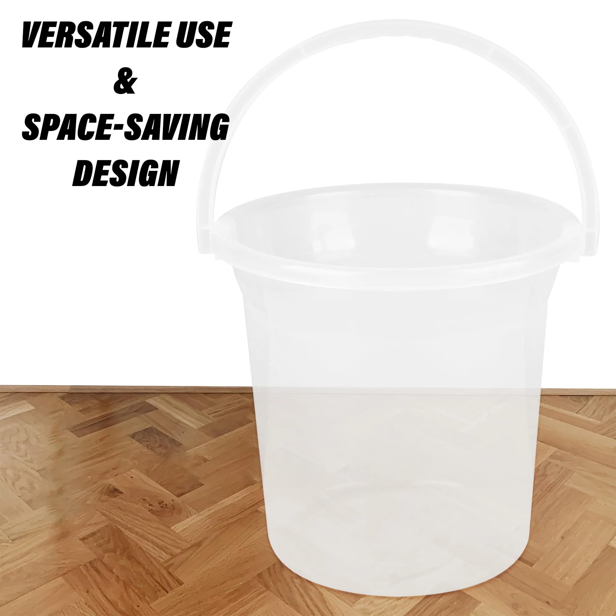 Kuber Industries Bucket | Plastic Bucket for Bathroom | Strong Bathroom Bucket | Bucket for Bathing | Water Storage Bucket | Bathroom Bucket | Plain Bucket | 18 LTR | Transparent