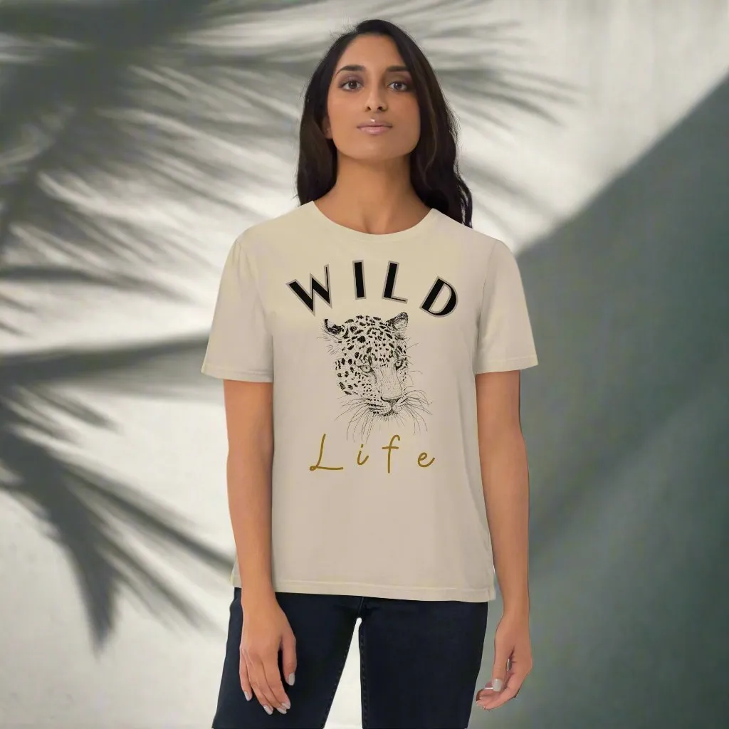 Leopard Graphic Organic Tee - “Wild Life” Quote