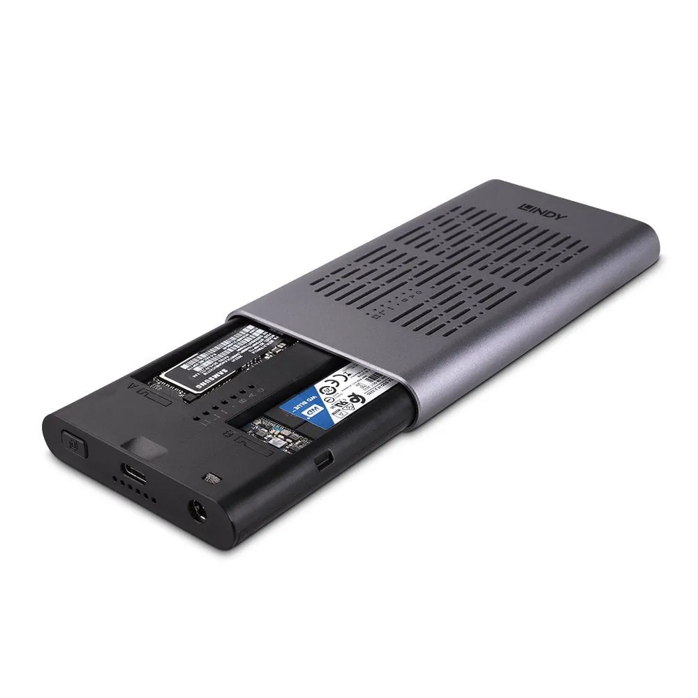 Lindy - Storage Enclosure - Clone Function - M.2 Nvme Card / Pcie (Nvme) - Usb 3.2 (Gen 2X2)