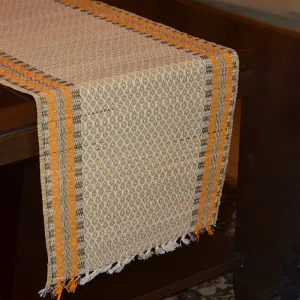 Madurkathi Tassels Table Runner | Ivory | 150 x 30 cm