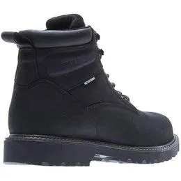MEN'S WOLVERINE BLACK FLOORHAND WATERPROOF 6" WORK BOOT